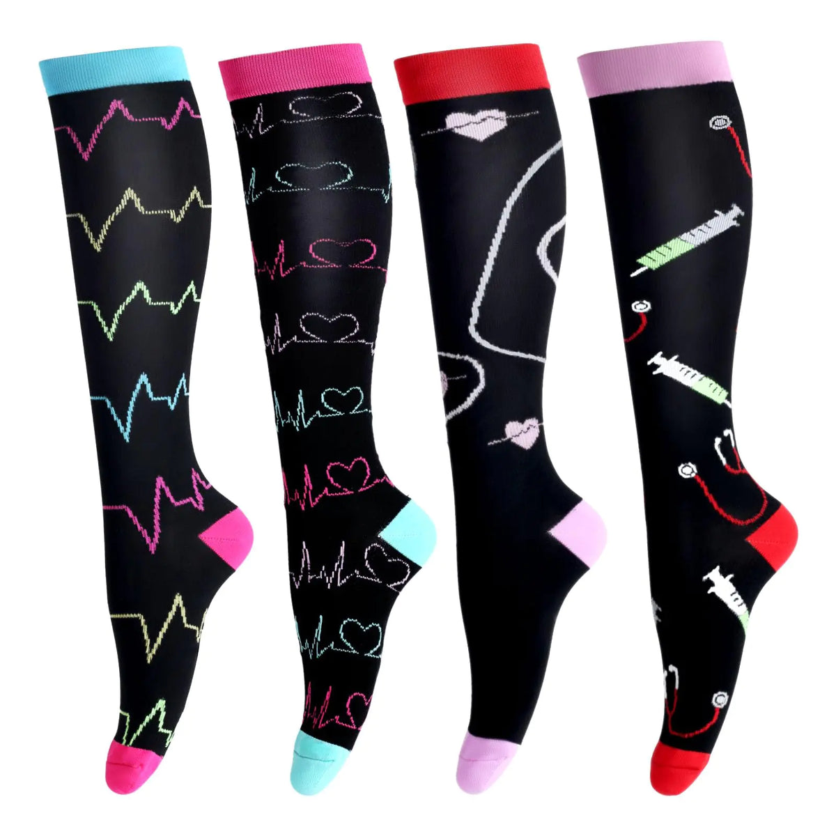 LEOSTEP Compression Socks for Women & Men Circulation Long Stockings Support for Nurses Pregnant Hiking Riding Running Mimarta