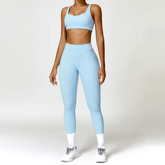 Women's 2PCS Yoga Tracksuit with Leggings and Crop Top Mimarta
