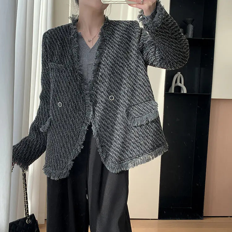 Women's Tassel Wool Coat Set for Winter Mimarta