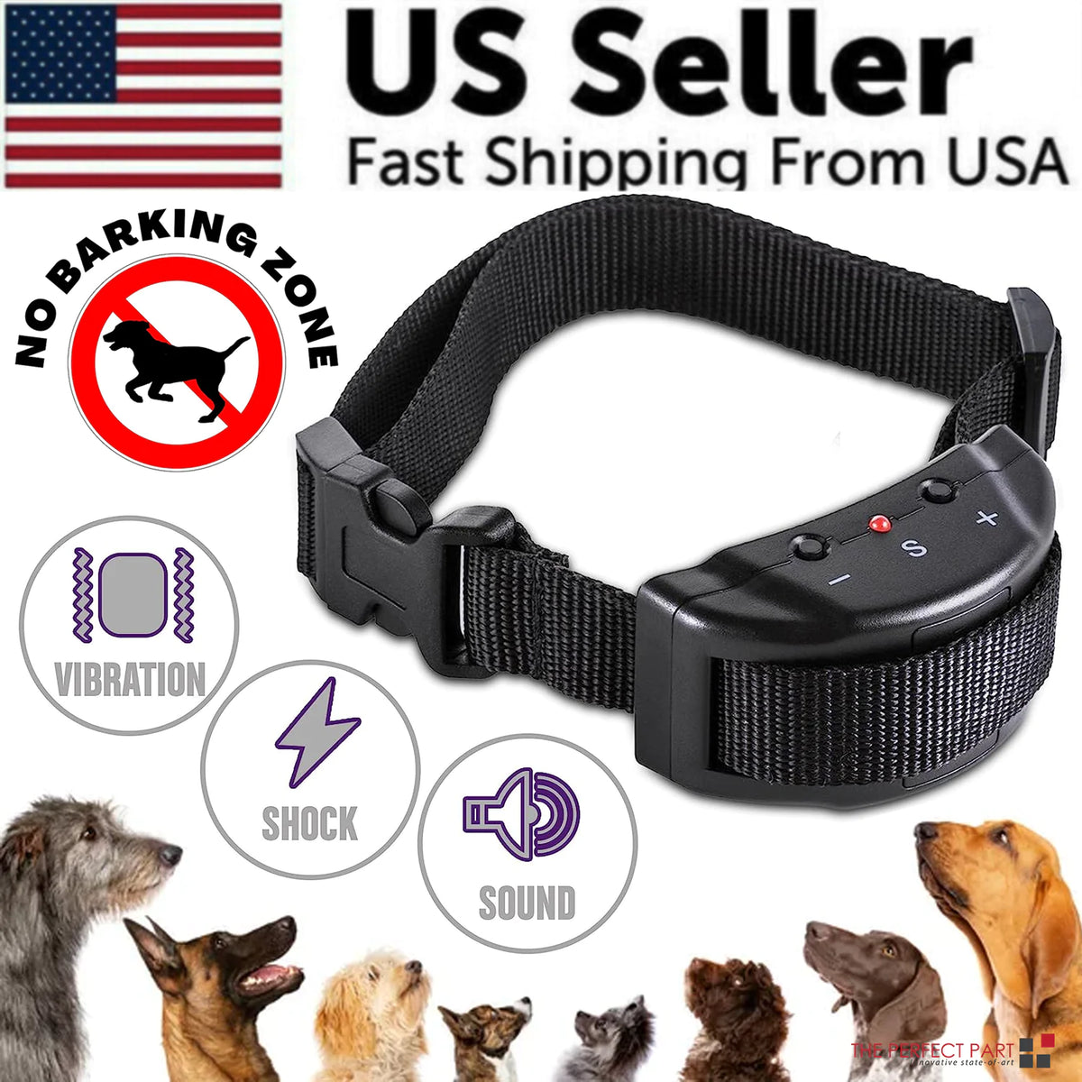 Automatic Anti Bark Barking Dog Shock Control Collar Device Large Medium Small Rieworkes
