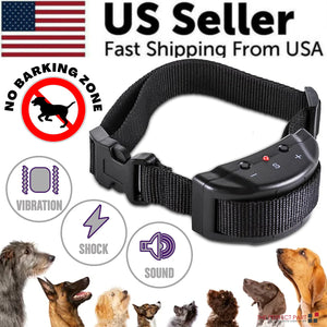 Automatic Anti Bark Barking Dog Shock Control Collar Device Large Medium Small Rieworkes