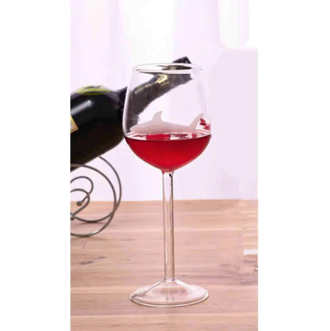 Shark Inside Red Wine Glass Rieworkes