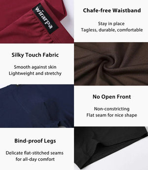 wirarpa Men's Breathable Modal Microfiber Trunks Underwear Covered Band Multipack 1402-4p-solid Color Medium Rieworkes