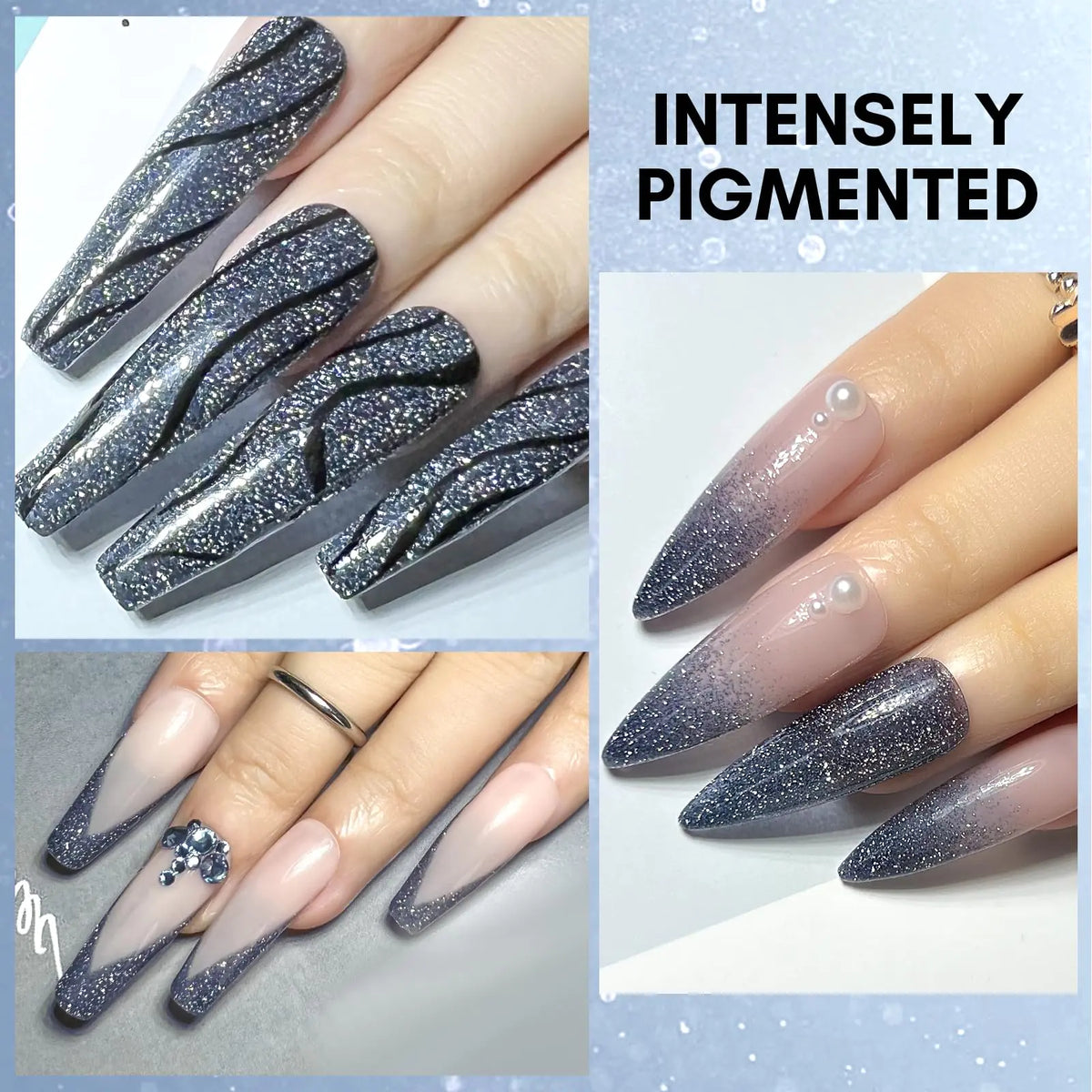 Makartt Reflective Gel Nail Polish HEART OF THE OCEAN Glitter Sparkling Disco Soak Off Diamond Gel Nail Art Christmas Gift DIY Manicure Salon at Home Glamour Shine Blue 15ML Rieworkes