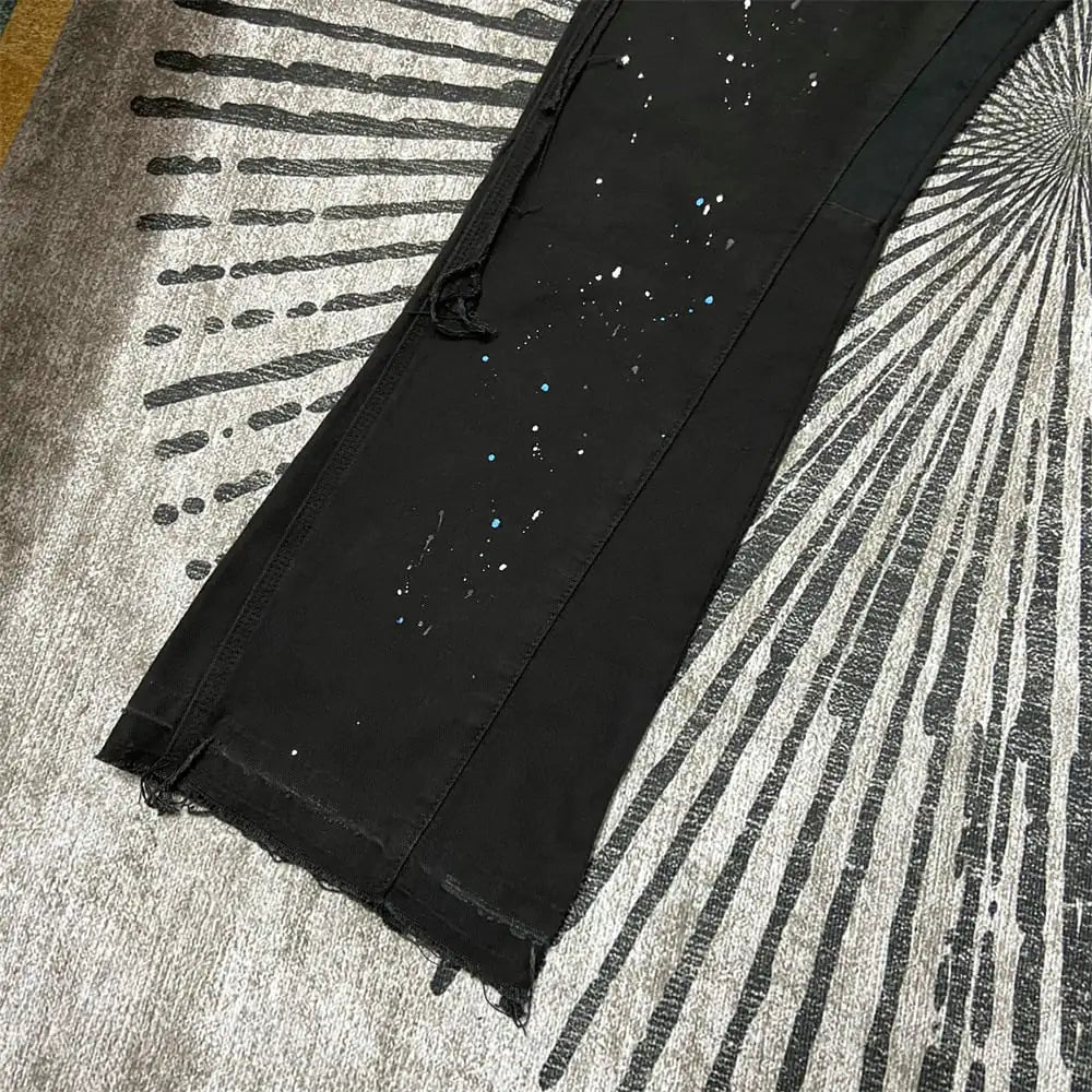 Women's Casual Loose Tooling Printed Bouquet Foot Pants Rieworkes