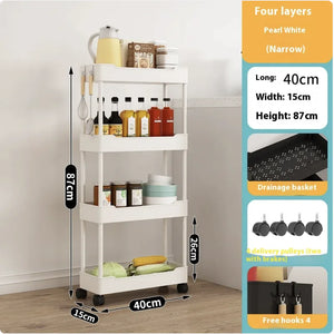 Multi-Tier Kitchen Floor Standing Storage Cart Rieworkes