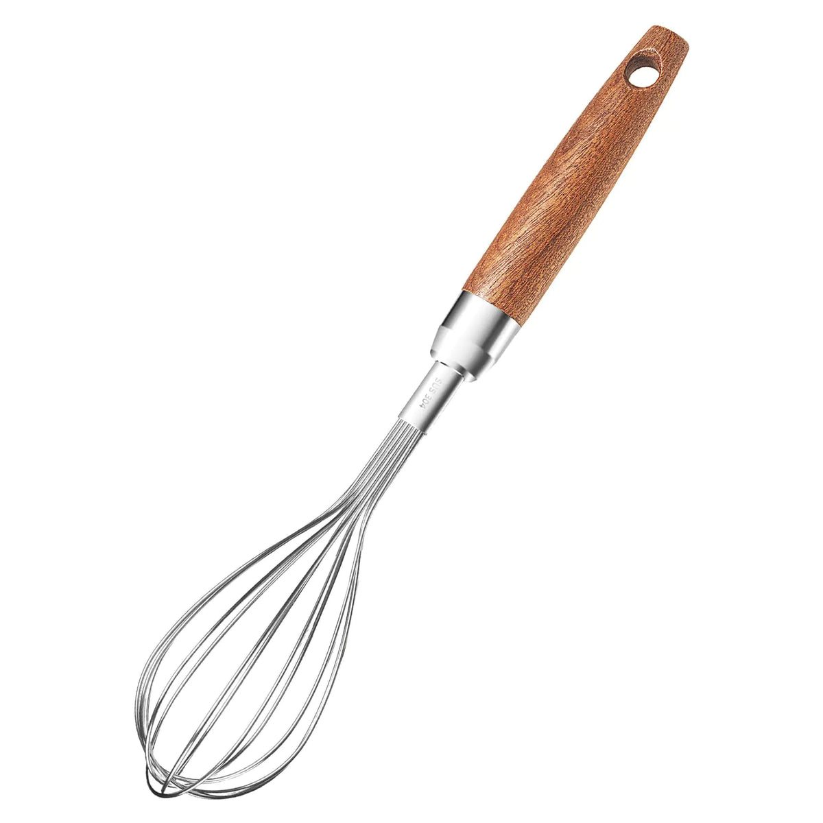 Stainless Steel Wire Whisk for Cooking- Wooden Handle Kitchen Hand Whisk Multi Function Non Stick Balloon Whisk Egg Beater for Blending Whisking Beating Frothing Stirring Batters (9"L x 1.8"W) Mimarta