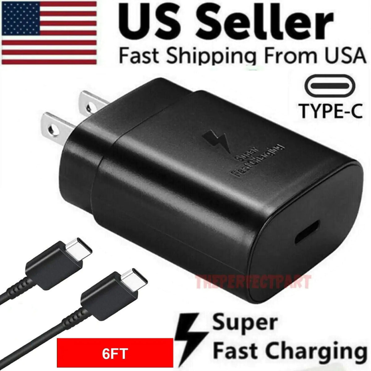 25W Type USB-C Super Fast Wall Charger +6FT Cable For Samsung Galaxy S20 S21 S22 Rieworkes