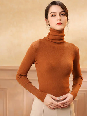 Women's Fitted Cashmere Turtleneck Sweater (Fall/Winter) Mimarta