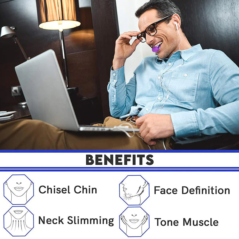 3PCS Jawline Exerciser Mouth Exercise Fitness Ball Neck Face Jaw Trainer Toning Rieworkes