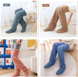 Fuzzy Over Knee High Winter Warm Socks Rieworkes