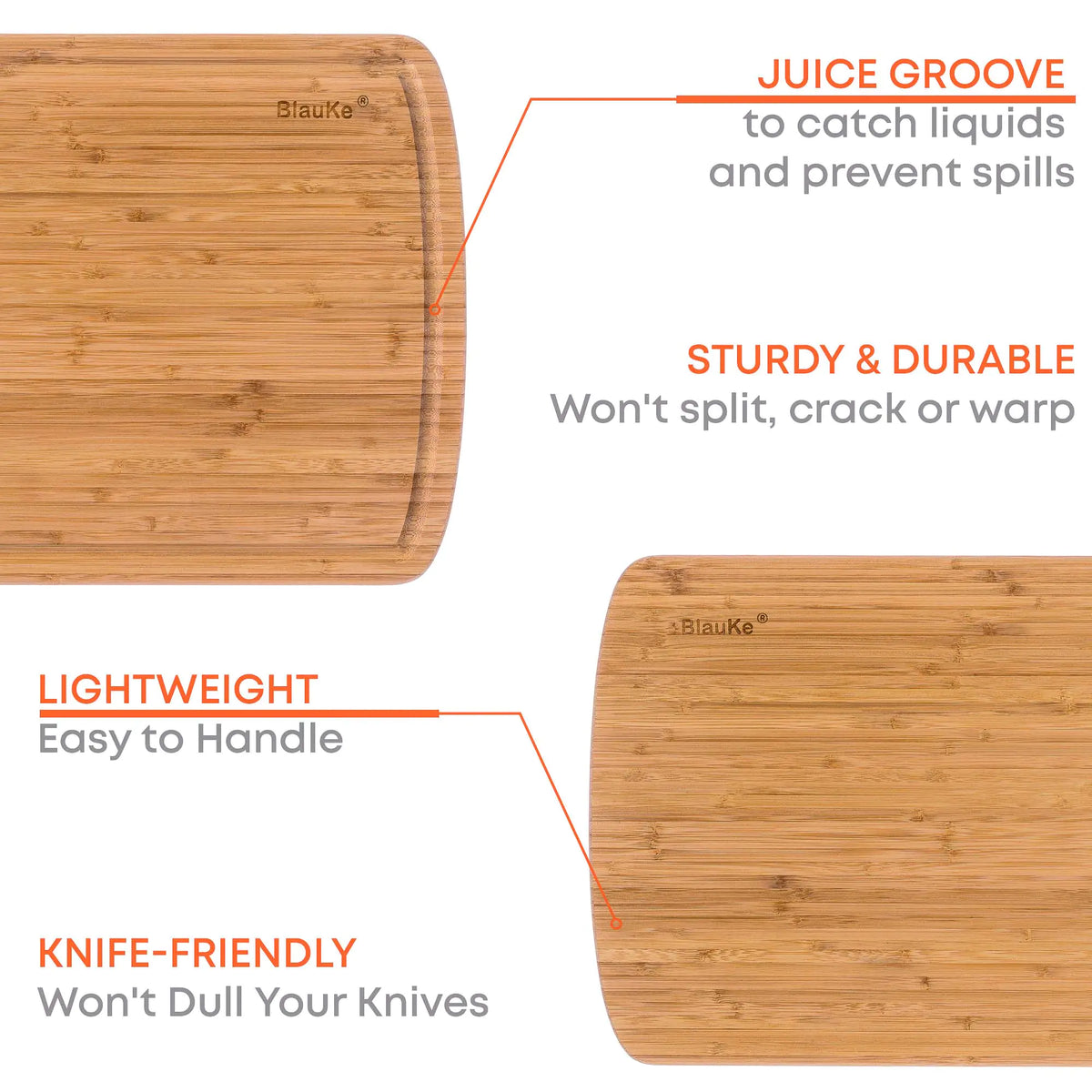 Extra Large Wood Cutting Board 18x12 inch - Butcher Block with Juice Groove, Serving Tray - Wooden Chopping Board for Kitchen Mimarta