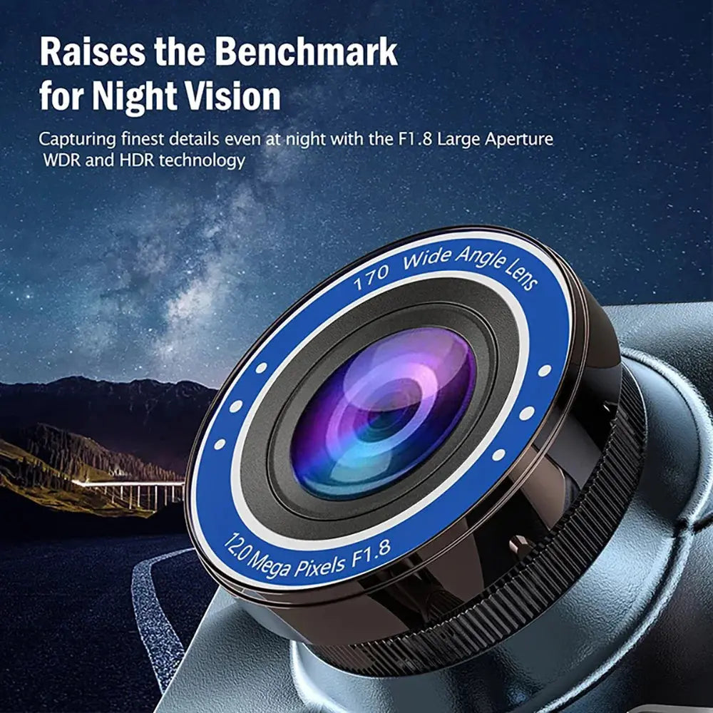 Touch Screen Dash Cam 4" 1080P Dual Lens Car DVR Recorder Front And Rear Camera Rieworkes