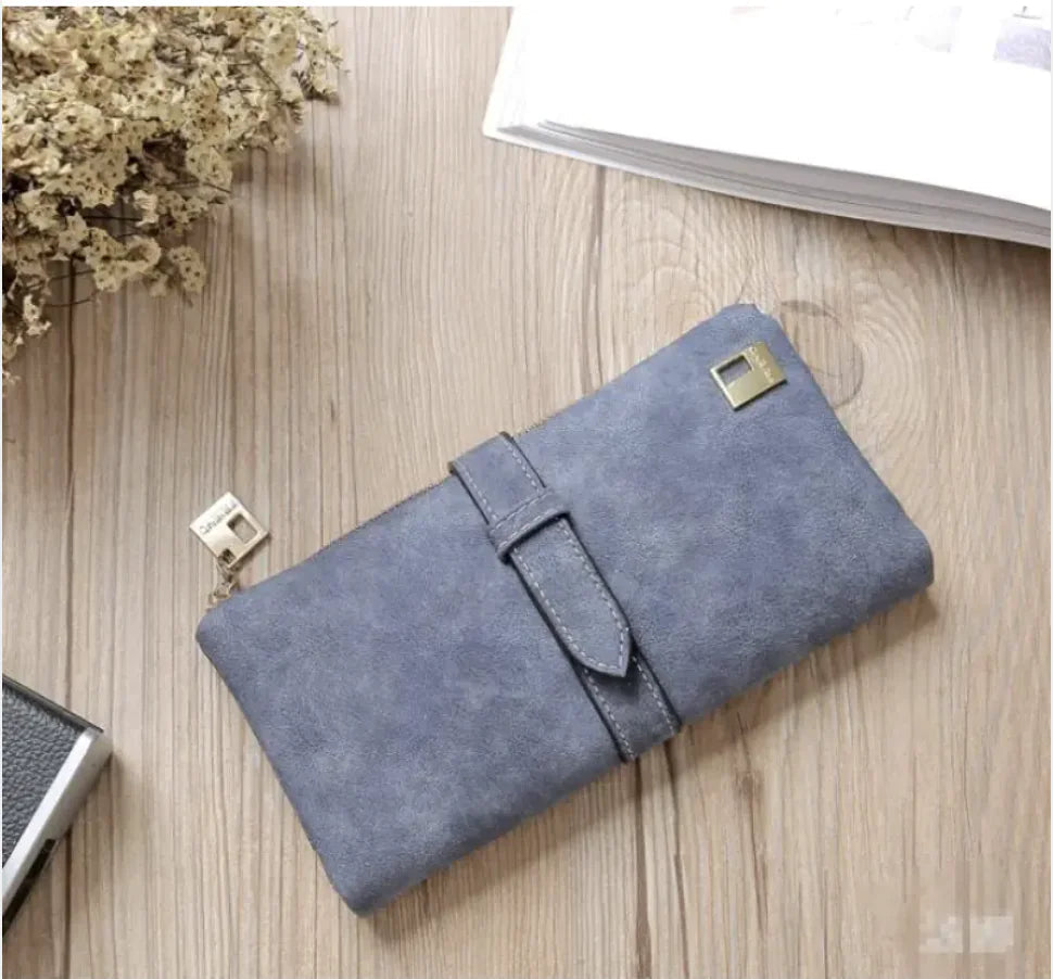 Women's Long Leather Wallet with Zipper Closure Rieworkes