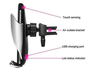 Wireless sensor car phone holder & charger. Rieworkes