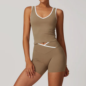 Cross High Top Sports Suit Female Fitness Yoga Wear Rieworkes