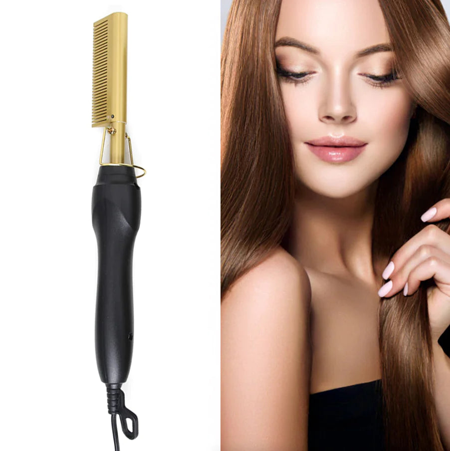 Hair Straightener Comb Pro Electric Beard Straightening Comb Heat Hot Comb Press Rieworkes