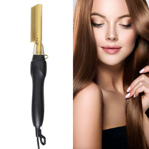 Hair Straightener Comb Pro Electric Beard Straightening Comb Heat Hot Comb Press Rieworkes