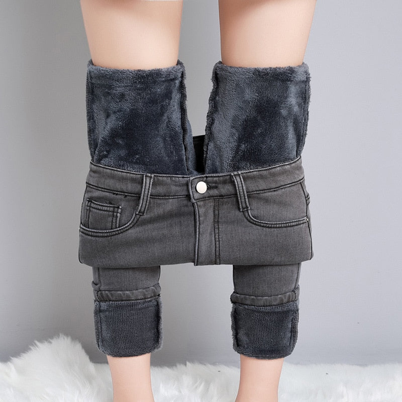Velvet Thickening Denim Pants Rieworkes