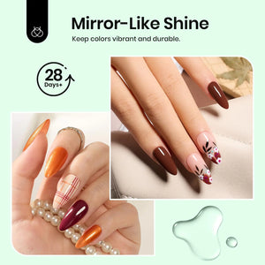 Beetles Gel Base and Top Coat,2 Pcs 15ml Upgrade Super Shiny Gel Top Coat and Base Coat Set,Glossy and Long-Lasting Gel Polish,Soak Off Nail Lamp Foundation Combination Gel Polish Base and Top Coat Rieworkes