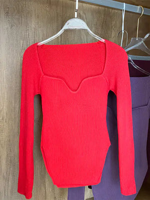 Woman's Long Sleeve Knitted Pullover Rieworkes