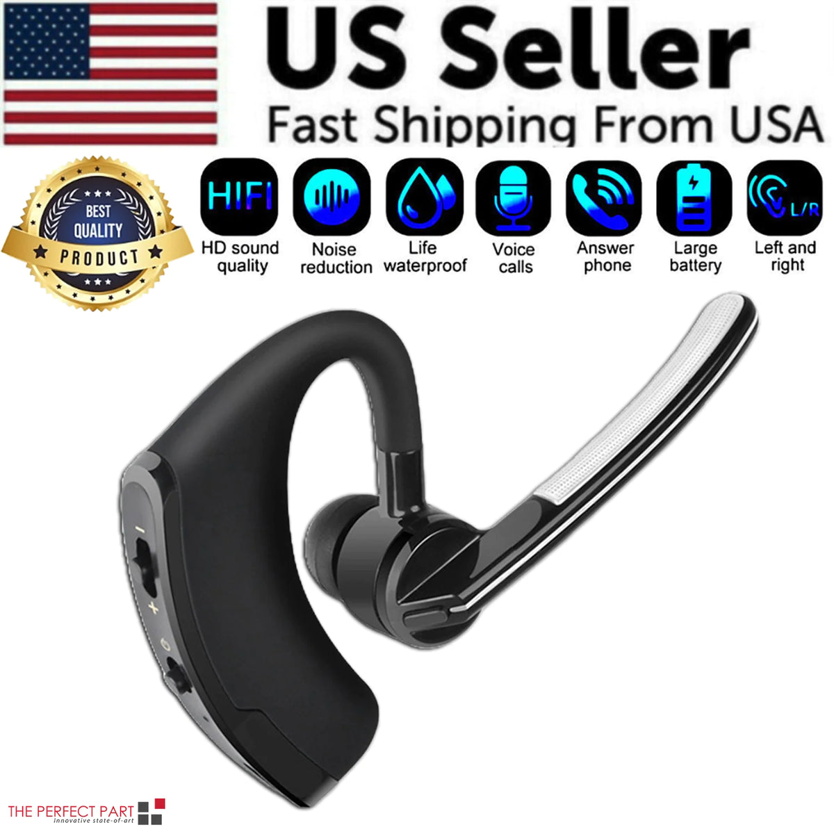 Bluetooth Earpiece Wireless Headset Noise Cancelling Headphones Driver Trucker Rieworkes
