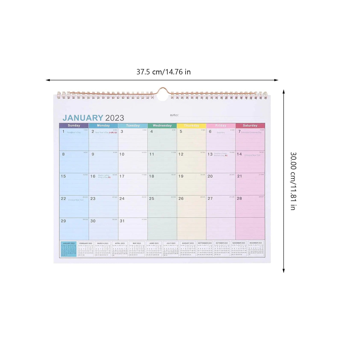 Wall Office Large Appointment Hanging Mounted Holiday Monthly Home Calendar Rieworkes