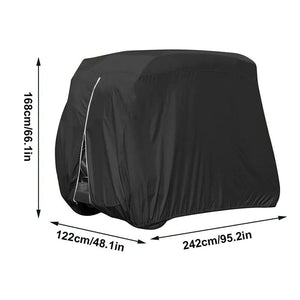 Waterproof Golf Cart Cover Zipper 4 Passenger EZ GO Club Car Yamaha Elastic Hem Rieworkes