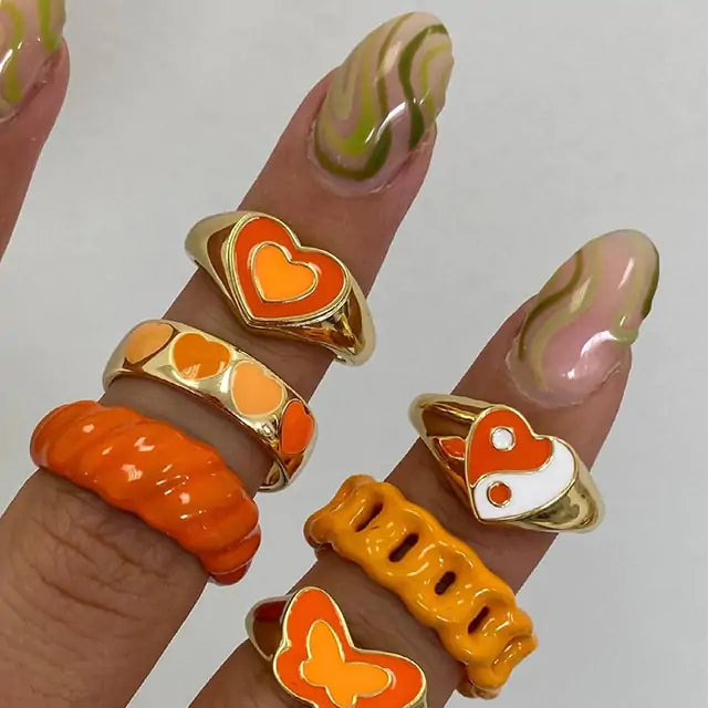 Vintage Embrace Hands Rings Set Rieworkes