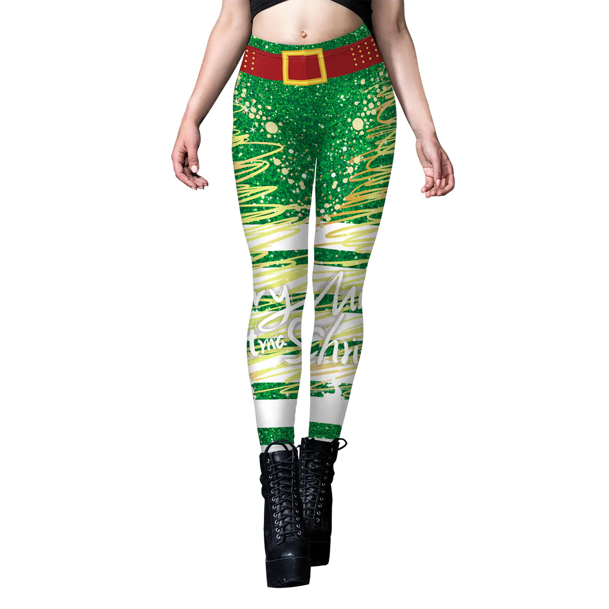 Women's Sequined Striped Yoga Leggings Mimarta