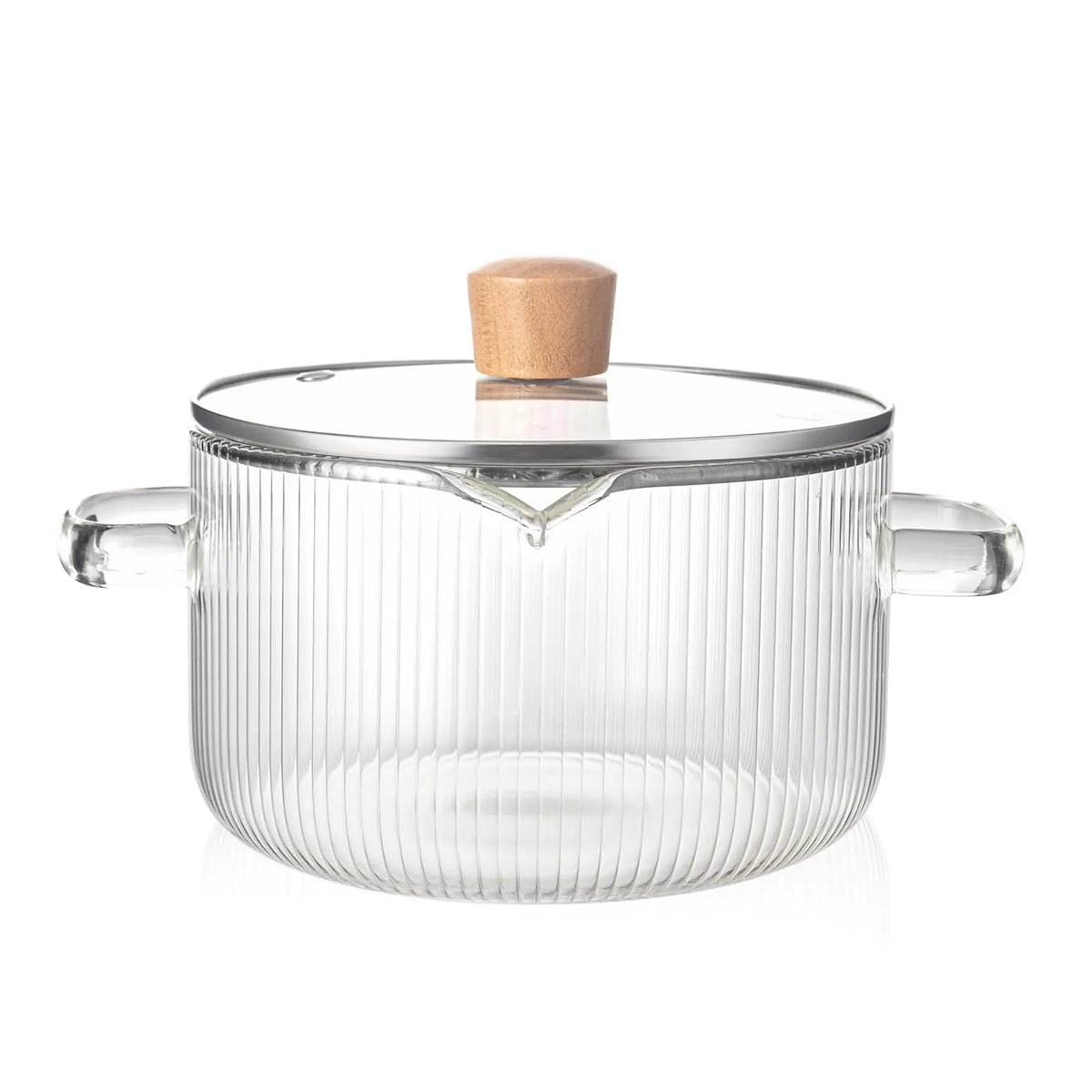 Glass Cookware Simmer Pot Glass Cooking Pot with Lid - 1.8L(60oz) Heat Resistant Borosilicate Glass Cookware Stovetop Pot Simmer Pot Safe for Soup Noodle Baby Food Mimarta