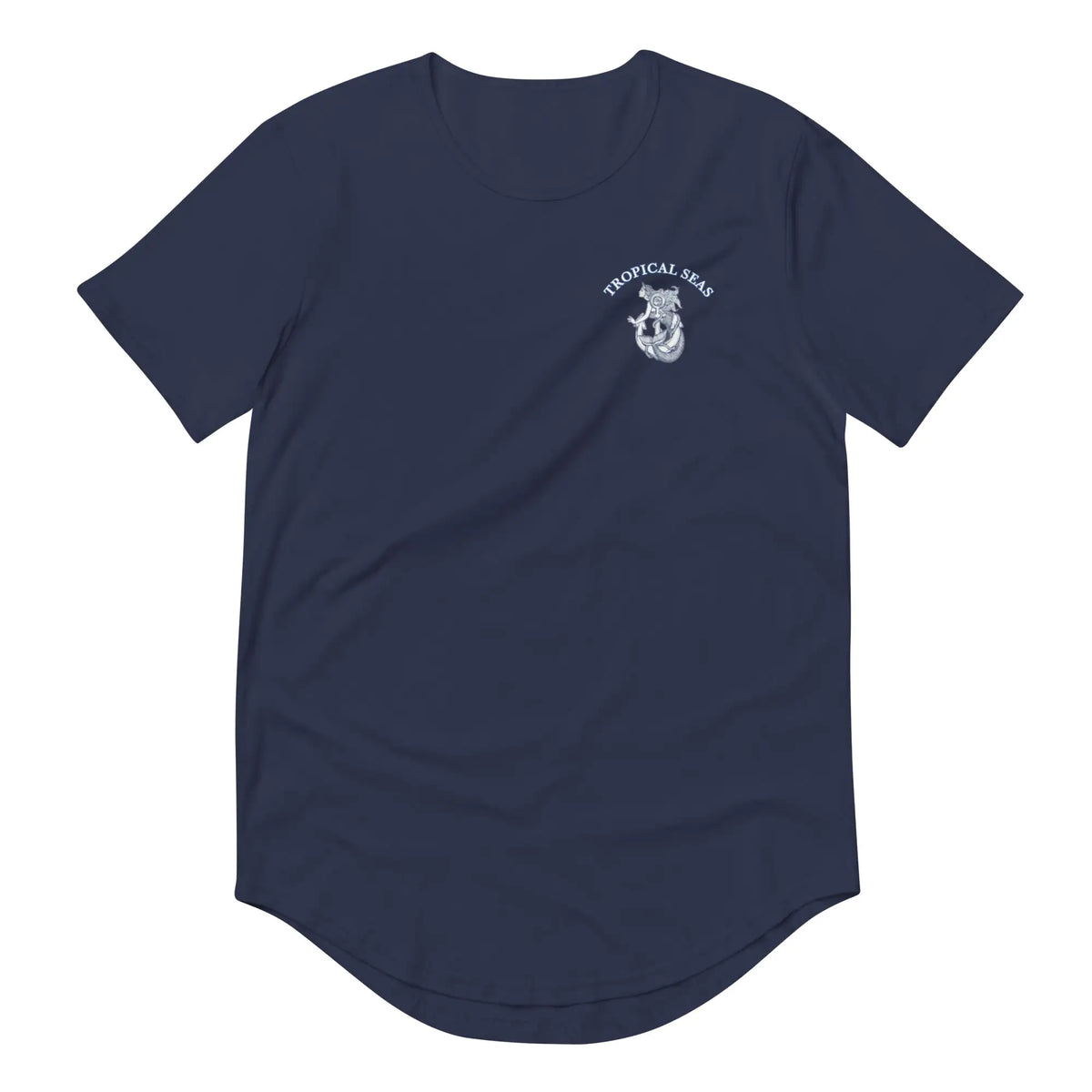 Men's Curved Hem Ancient Mermaid Anchor T-Shirt Rieworkes