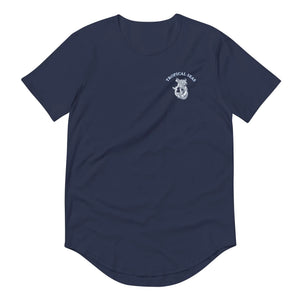 Men's Curved Hem Ancient Mermaid Anchor T-Shirt Rieworkes