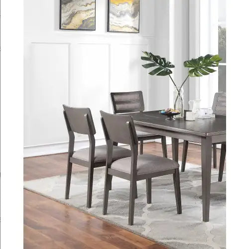 Beautiful Unique Set Of 2 Side Chairs Dark Brown Finish Kitchen Dining Room Furniture Ladder Back Design Chairs Cushion Upholstered Rieworkes