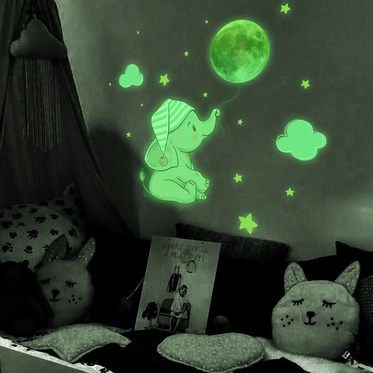 KG001-C Glow-in-the-Dark Elephant Wall Stickers Mimarta