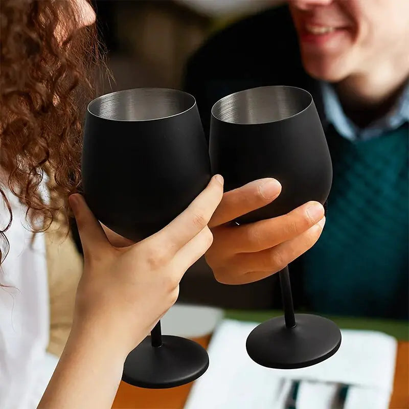 Stainless Steel Wine Glasses with Black Plating Rieworkes