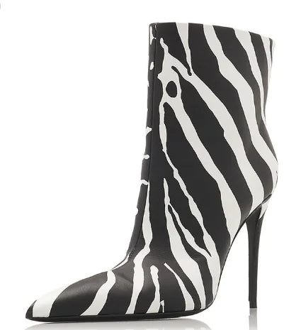 Zebra Print Ankle Boots Rieworkes