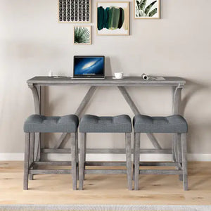 Bar Table Set With Power Socket, Bar Table And Chair Set For Living Room, Dining Room, Games Room Rieworkes