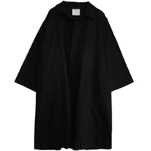 Mauroicardi Autumn Long Black Oversized Trench Coat Rieworkes