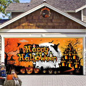 Halloween Misty Forest Garage Door Banner Rieworkes