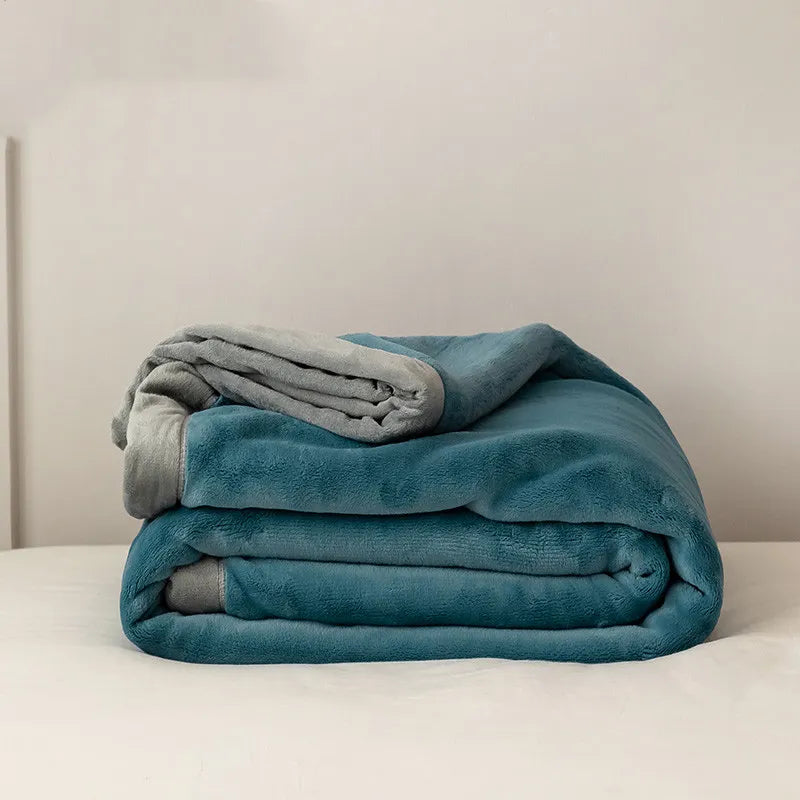 Simple Japanese Style Plain Milk Velvet Casual Blanket Rieworkes