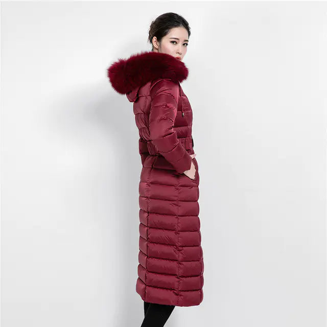 Luxury Women's Winter Coat with Fox Fur Collar Mimarta