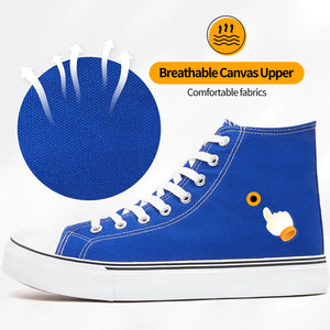 ZGR Men's High Top Canvas Sneakers Lace Up Classic Casual Walking Shoes 12 Blue Rieworkes