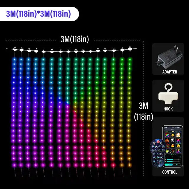 Color Waves LED Curtain Sync Lights Rieworkes