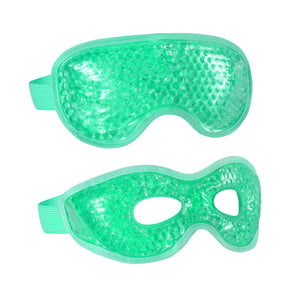 2PCS Gel Eye Mask Reusable Hot Cold Therapy Gel Bead Eye Mask for Puffiness /Dark Circles/Eye Bags /Dry Eyes/Headaches/Migraines/Stress Relief, Cooling Eye Mask Hot/Cold Compress Eye Mask (Green) Green Rieworkes