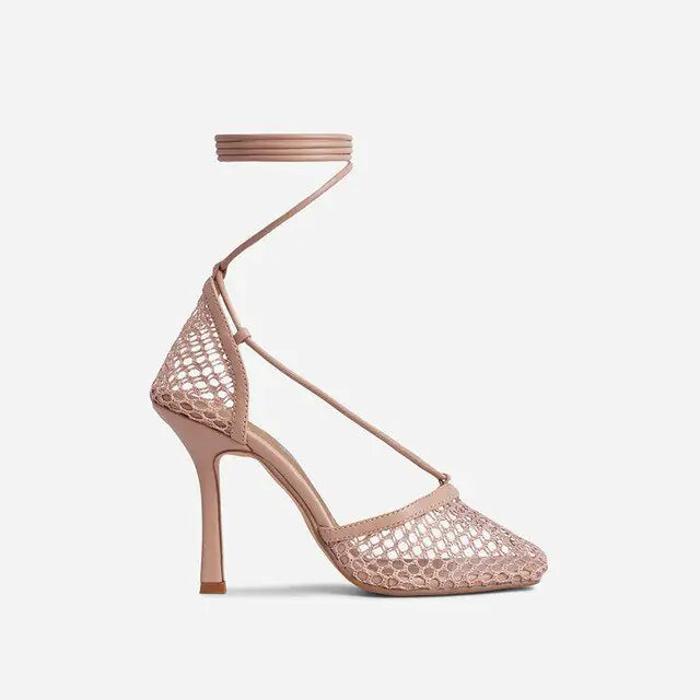 Netted Tie Up Heels Rieworkes