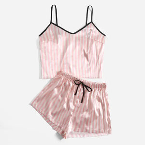 Sexy Stripe Women Sleepwear Set Rieworkes