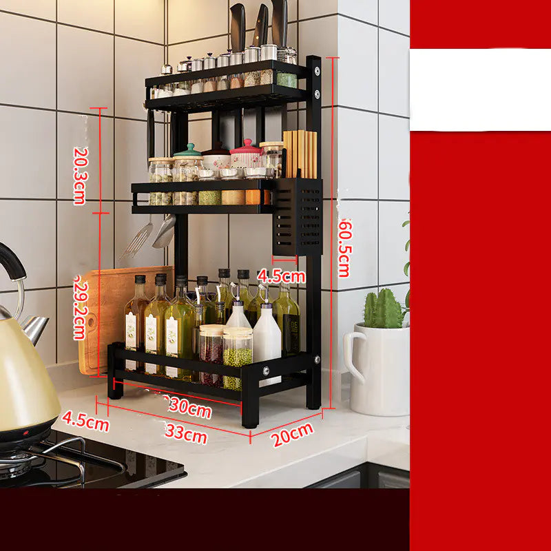 Stainless Steel Black Wall-Mounted Kitchen Knife Shelf Mimarta
