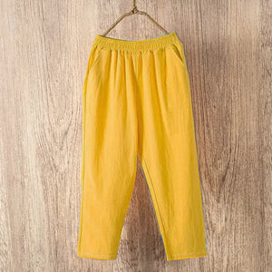 Lucyever Casual Cotton Linen Pants Women Rieworkes