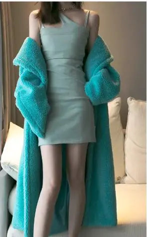 Long Winter Cashmere Lamb Winter Coat Mimarta